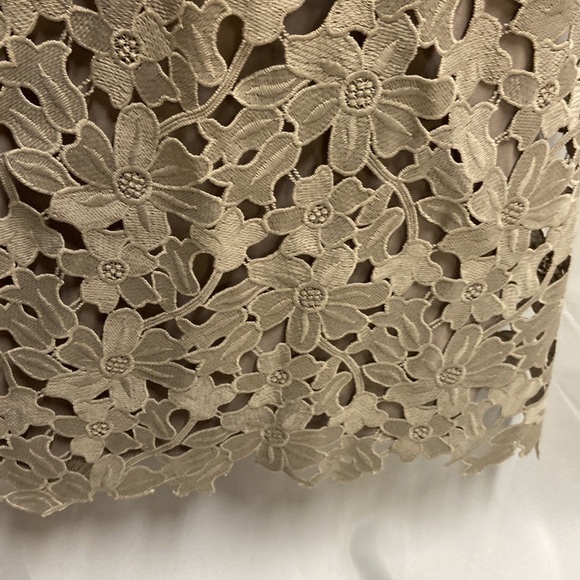 Vera Wang Floral Lace V-Neck Maxi Dress Gray Taupe Size 14 NWT - Picture 8 of 10